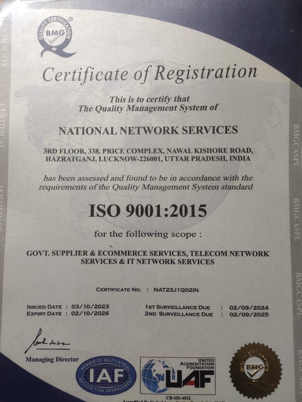 certificate